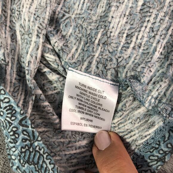 Style & Co Plus Size 3X Peasant Boho Top V Neck Roll Tab Stretch Paisley Popover - Picture 6 of 9